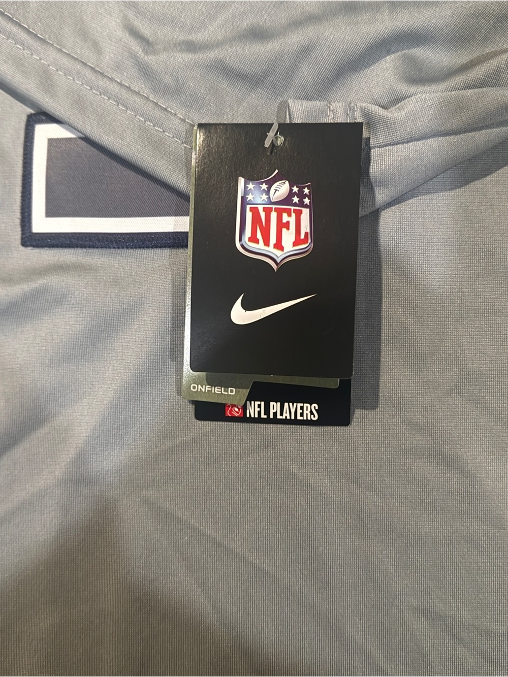 NFL Gray On-Field Football Jersey with Embroidered NFL Shield - Picture 6 of 6